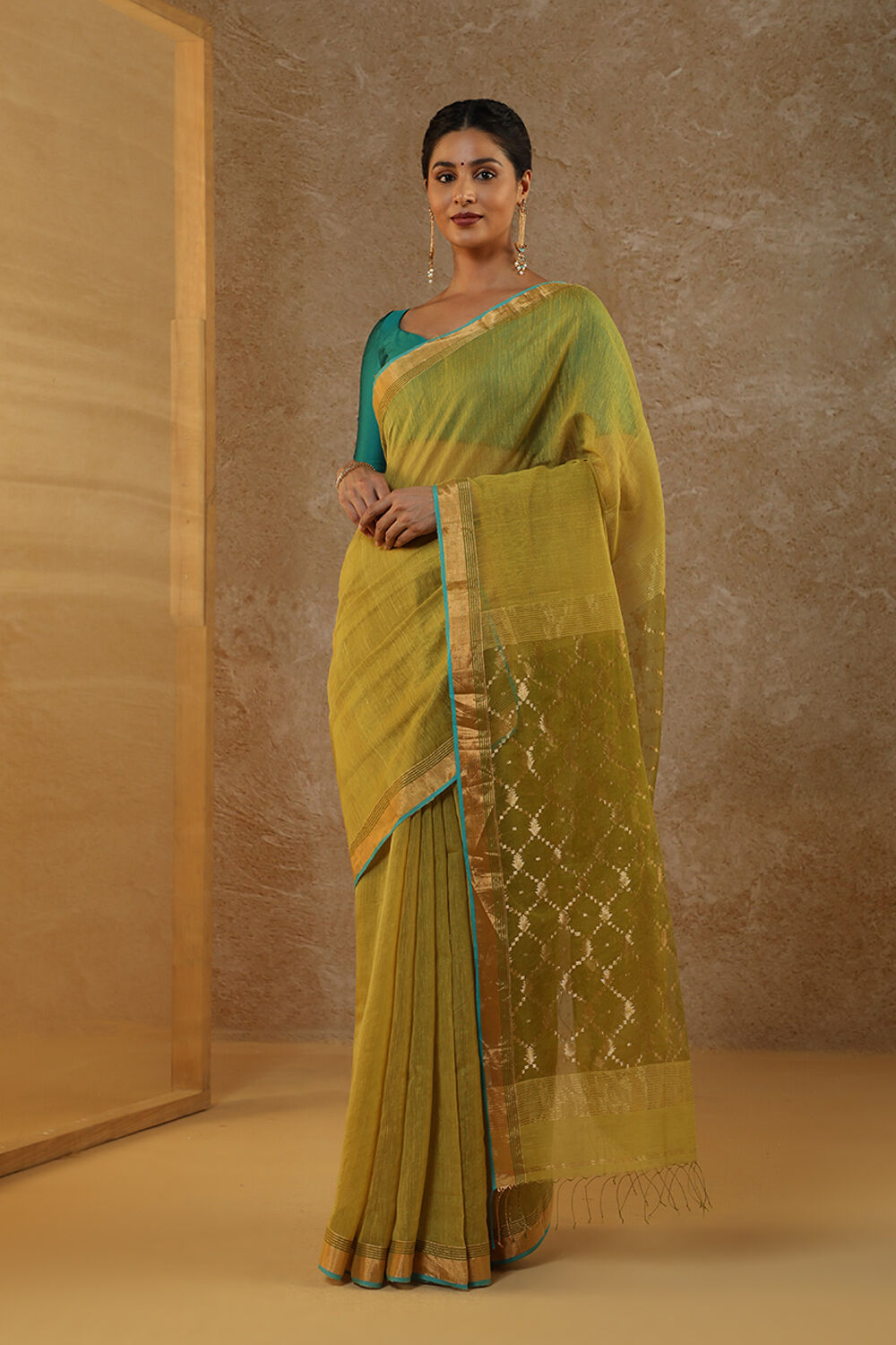 Engagement, Mehendi Sangeet, Reception Green color Georgette fabric Saree :  1896878