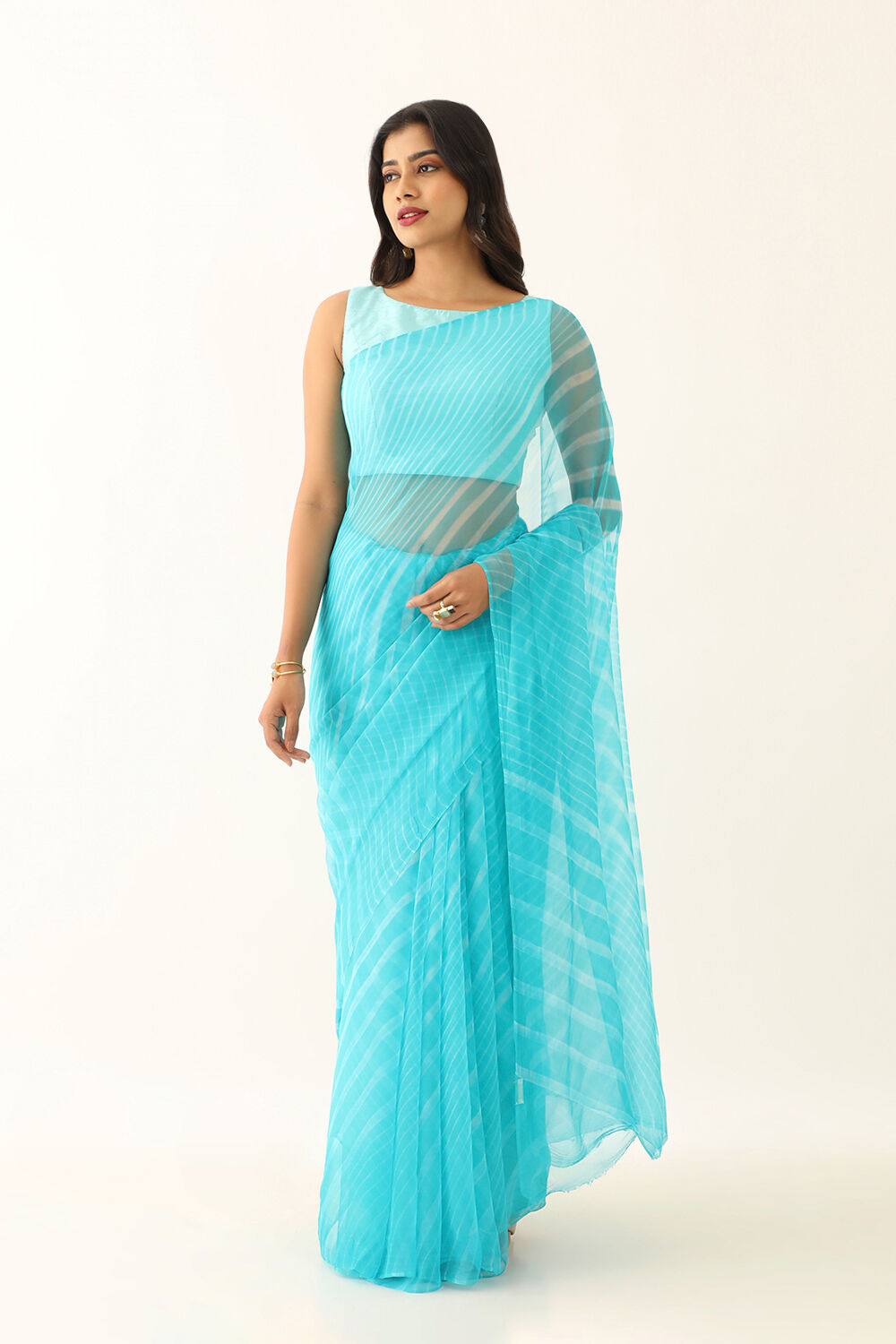 Buy Powder Blue Chiffon Leheriya Saree by Designer SUTRA ATTIRE for Women  online at Kaarimarket.com