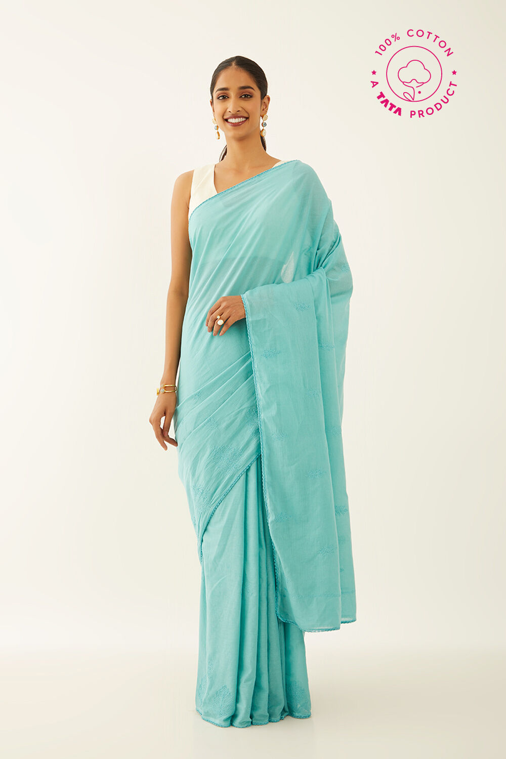 Ready to ship | Sea Green Traditional Silk Chikankari Saree and Sea Green  Traditional Silk Chikankari Sari online shopping