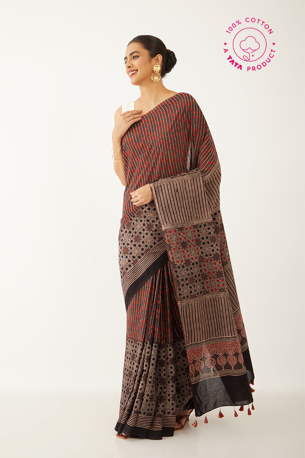 Handwoven organic cotton saree