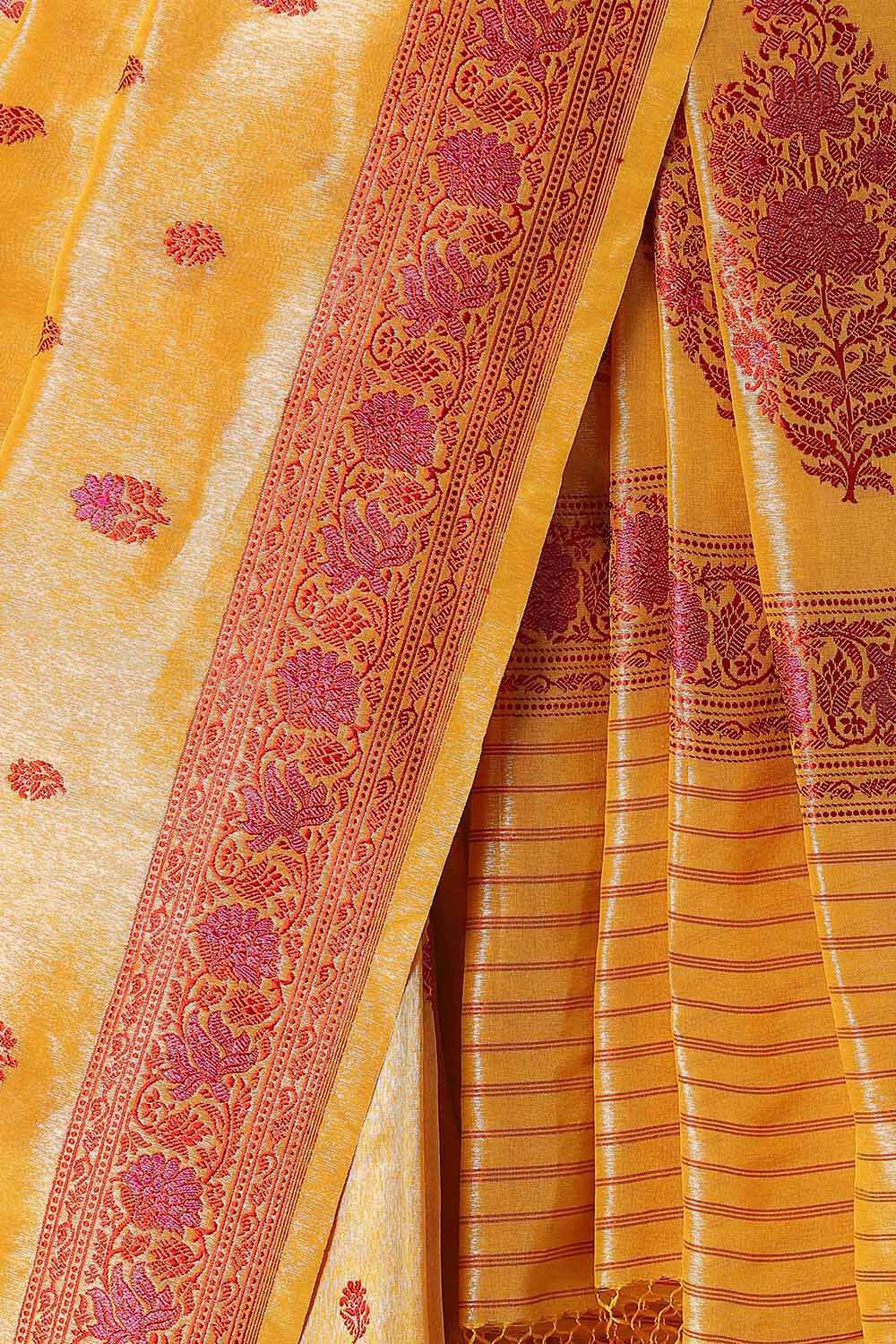 Buy Red Silk Banarasi Saree Online | Taneira | Taneira
