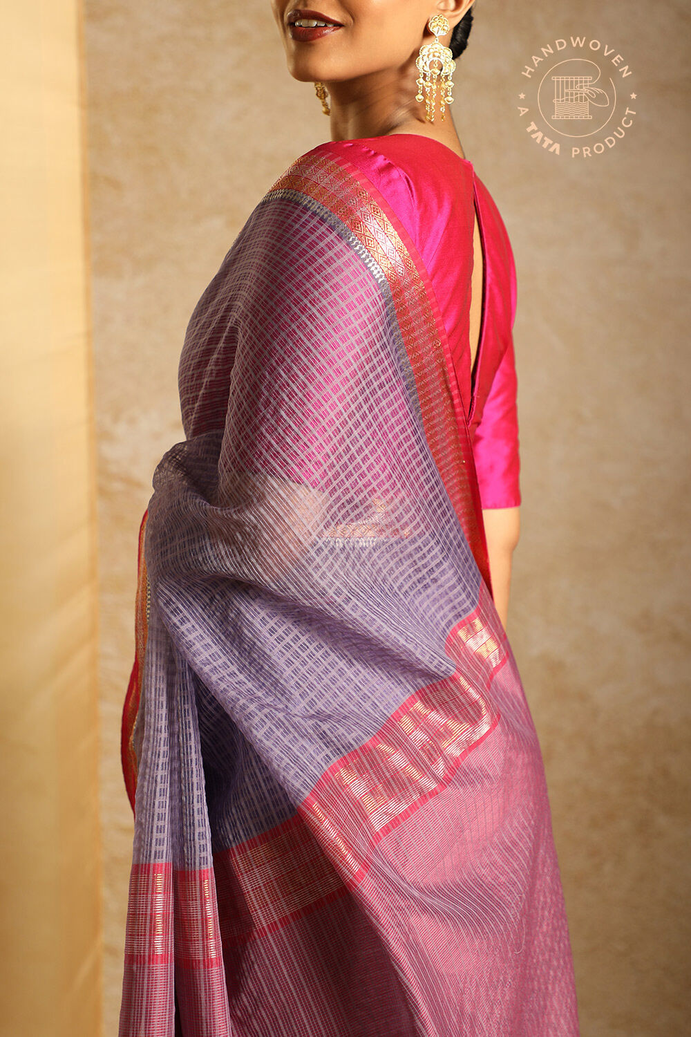 Maheshwari Zari Checks Saree – Uppadasarees.in