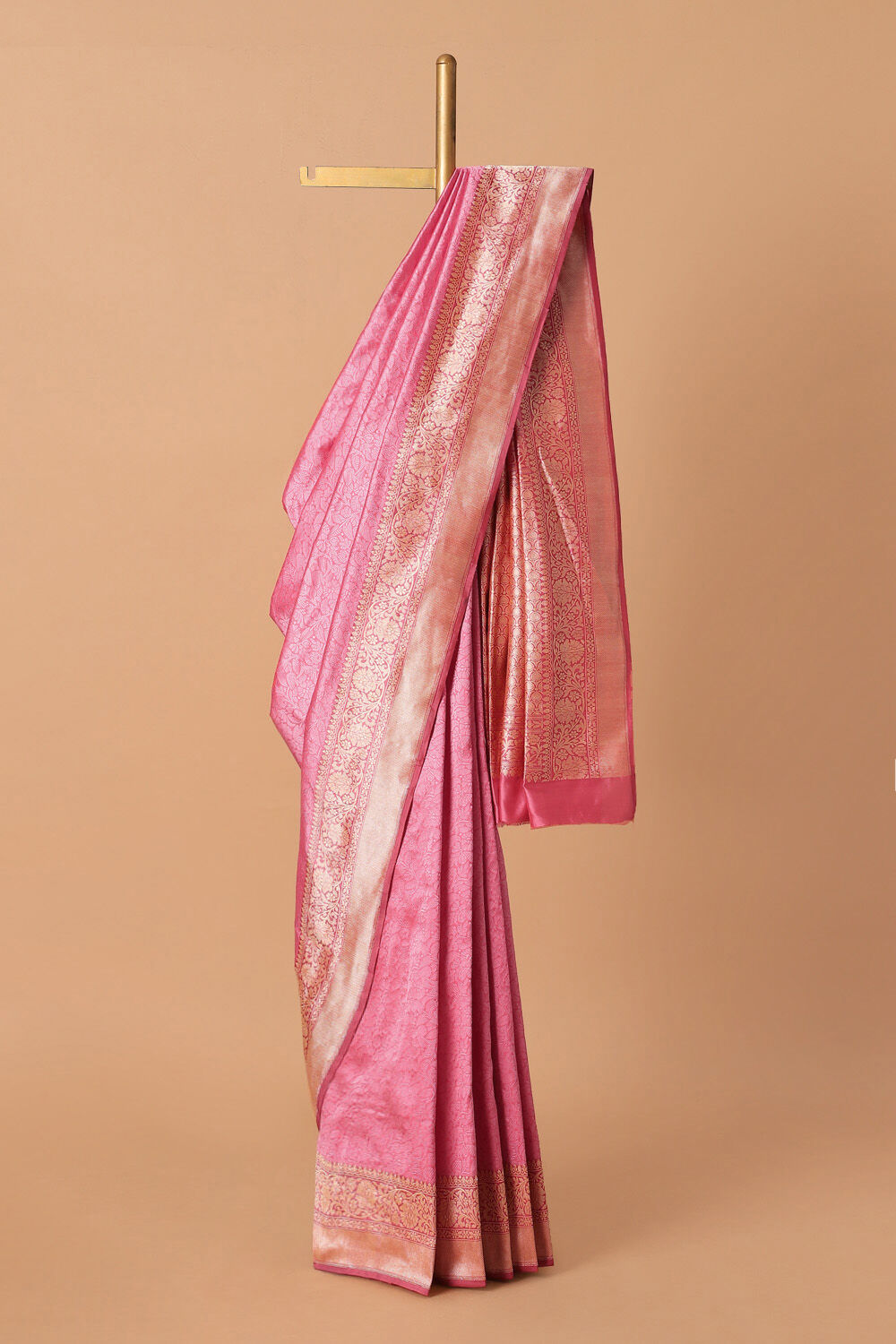 Dark Pink Pure Silk Banarasi Saree | Taneira Online Store
