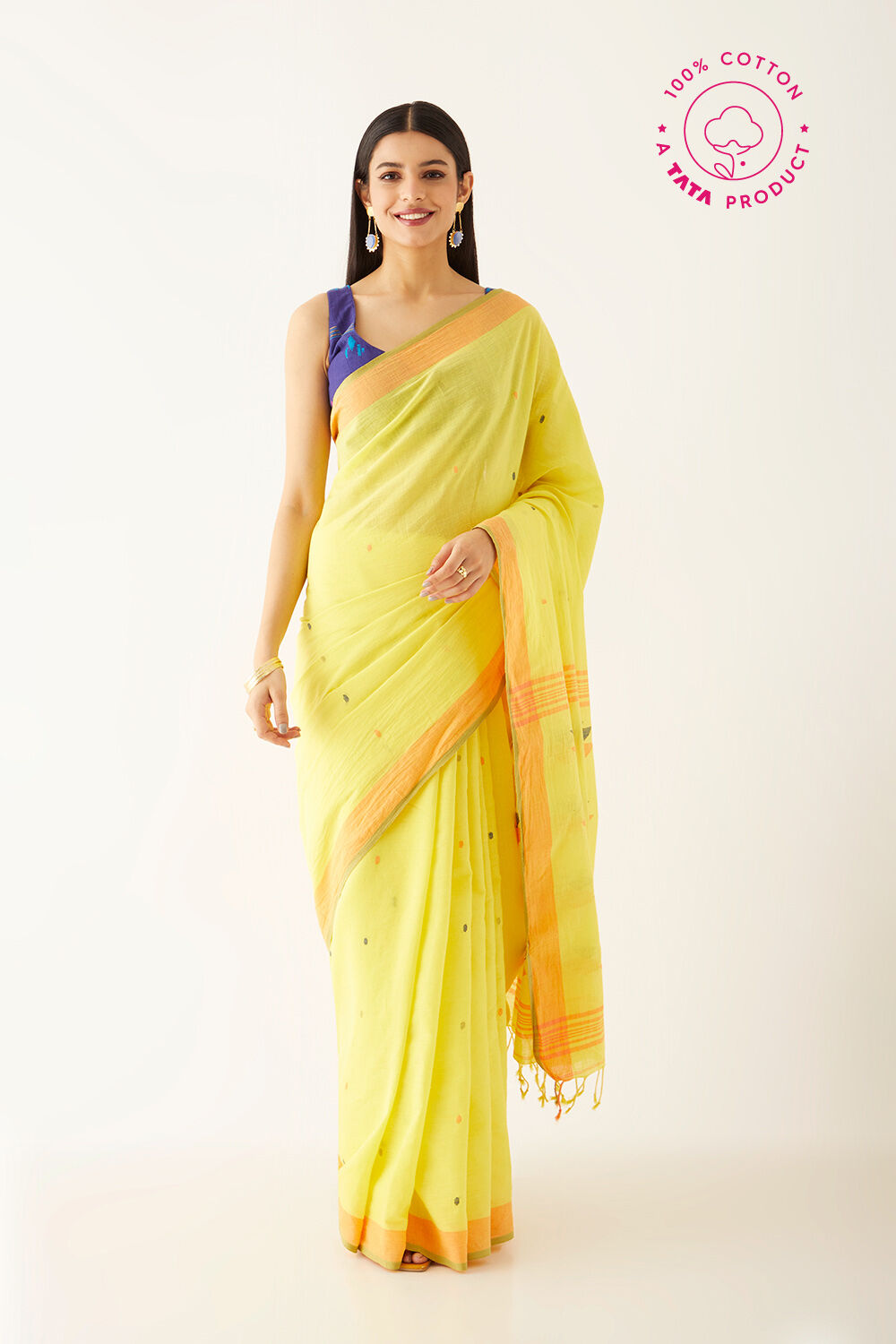 Bengali - Yellow - Sarees: Shop online Sarees