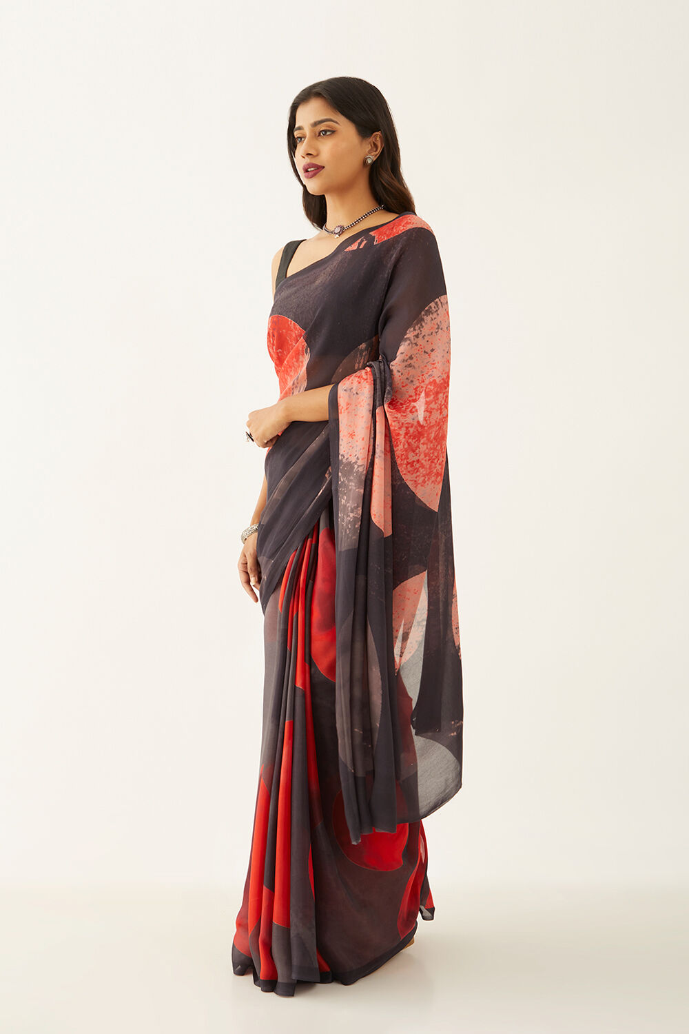 Light Brown Saree With Red Border - Sri Kumaran Stores