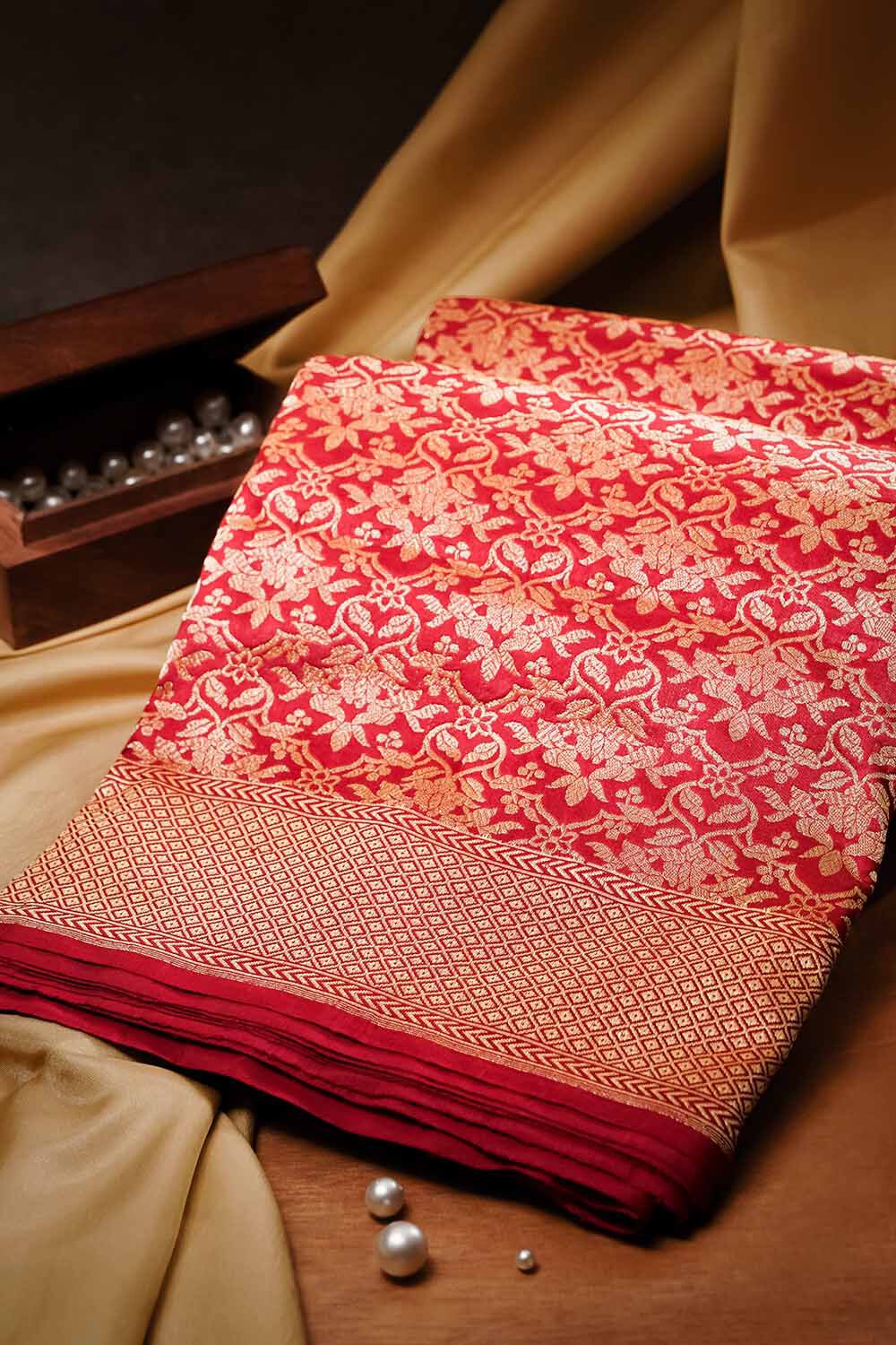 Banarasi Silk Blend Woven Design Designer Saree, 5.5 m (separate blouse  piece) at Rs 699 in Surat