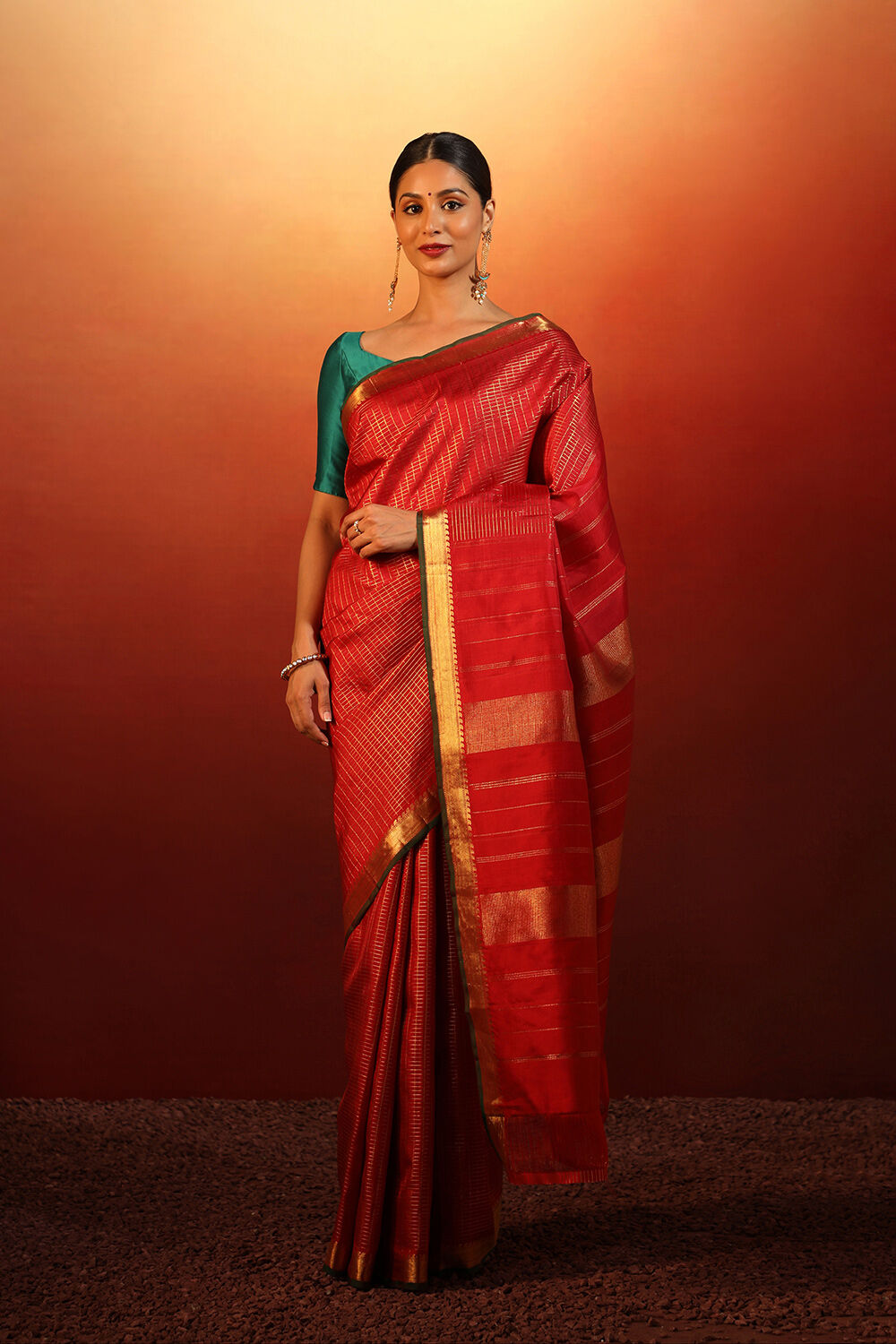 Navy Blue Pure Kanjivaram Silk Saree - Deepamsilksbangalore