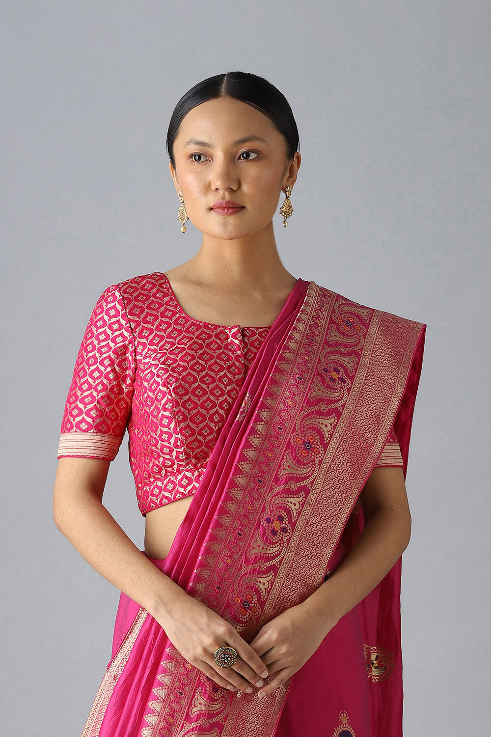 Buy the Fancy pink Saree for Women, | Lotus Saree | Monri