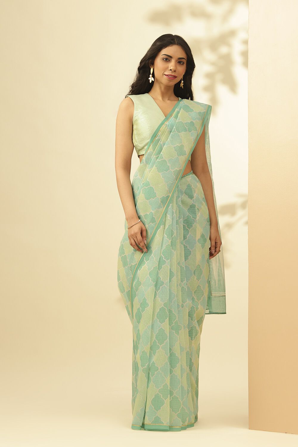 Block Print Saree Pure Silk 3879 Sari | Online Naksha