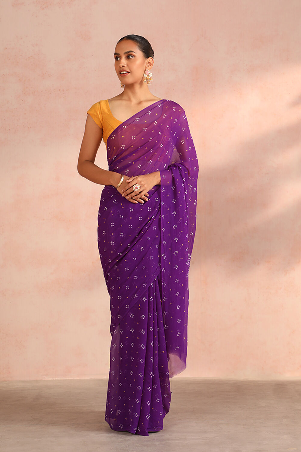 Purple Bandhani Saree and Purple Bandhani Sari online shopping