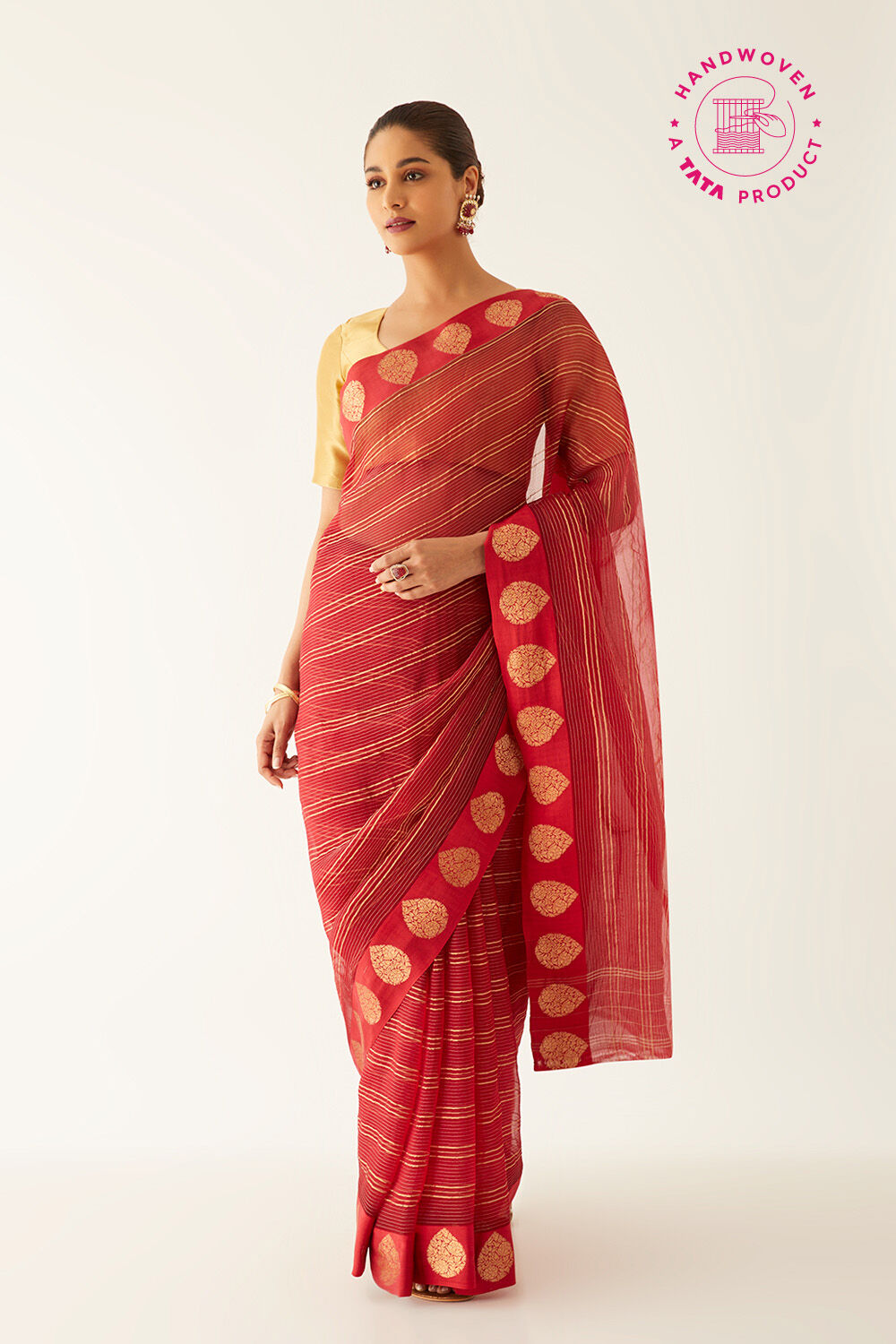 Beige Pure Silk Linen Jamdani Saree | Taneira Online Store