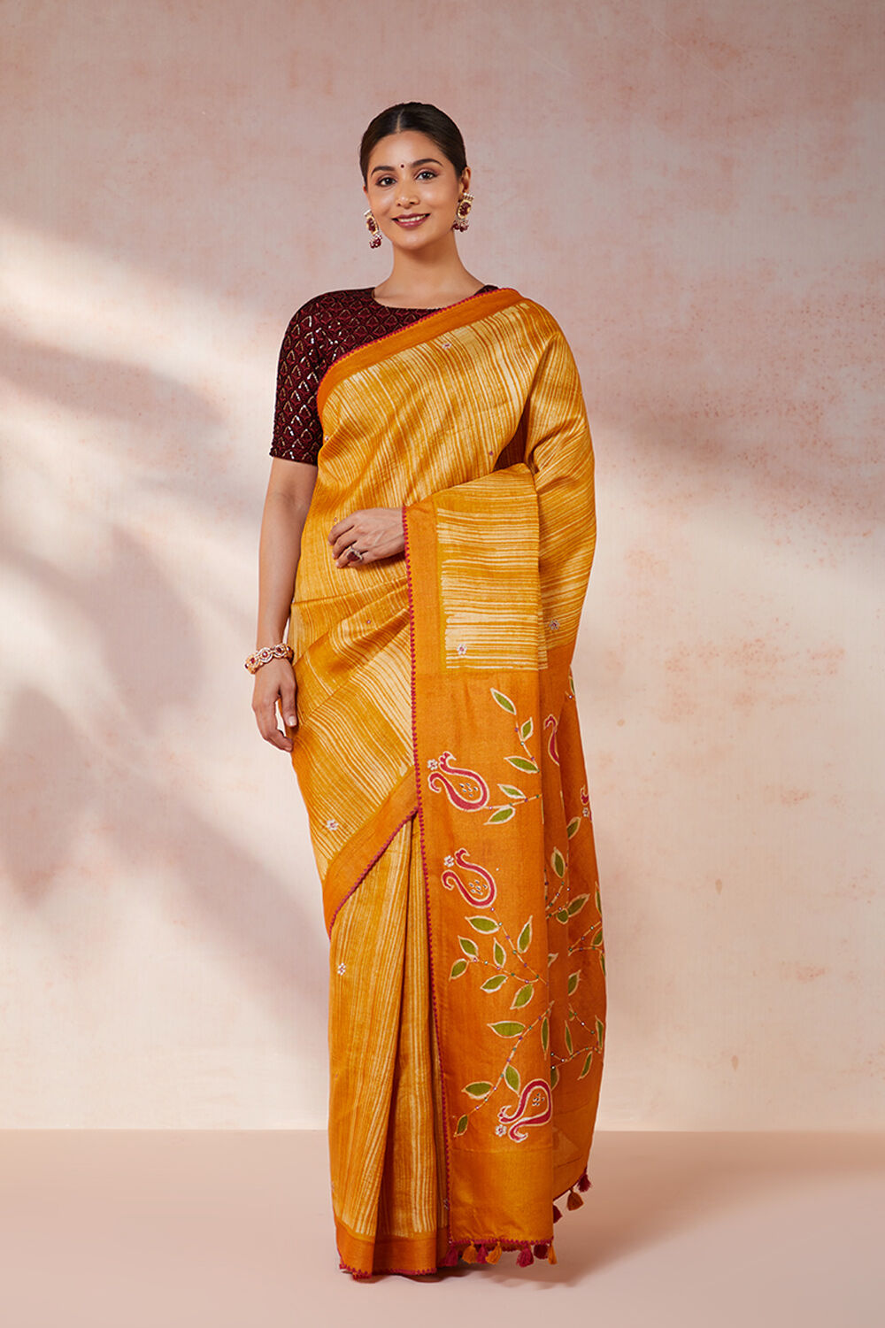 Batik Print Saree - silk woven saree with indigo special batik print. –  Akruti Sarees