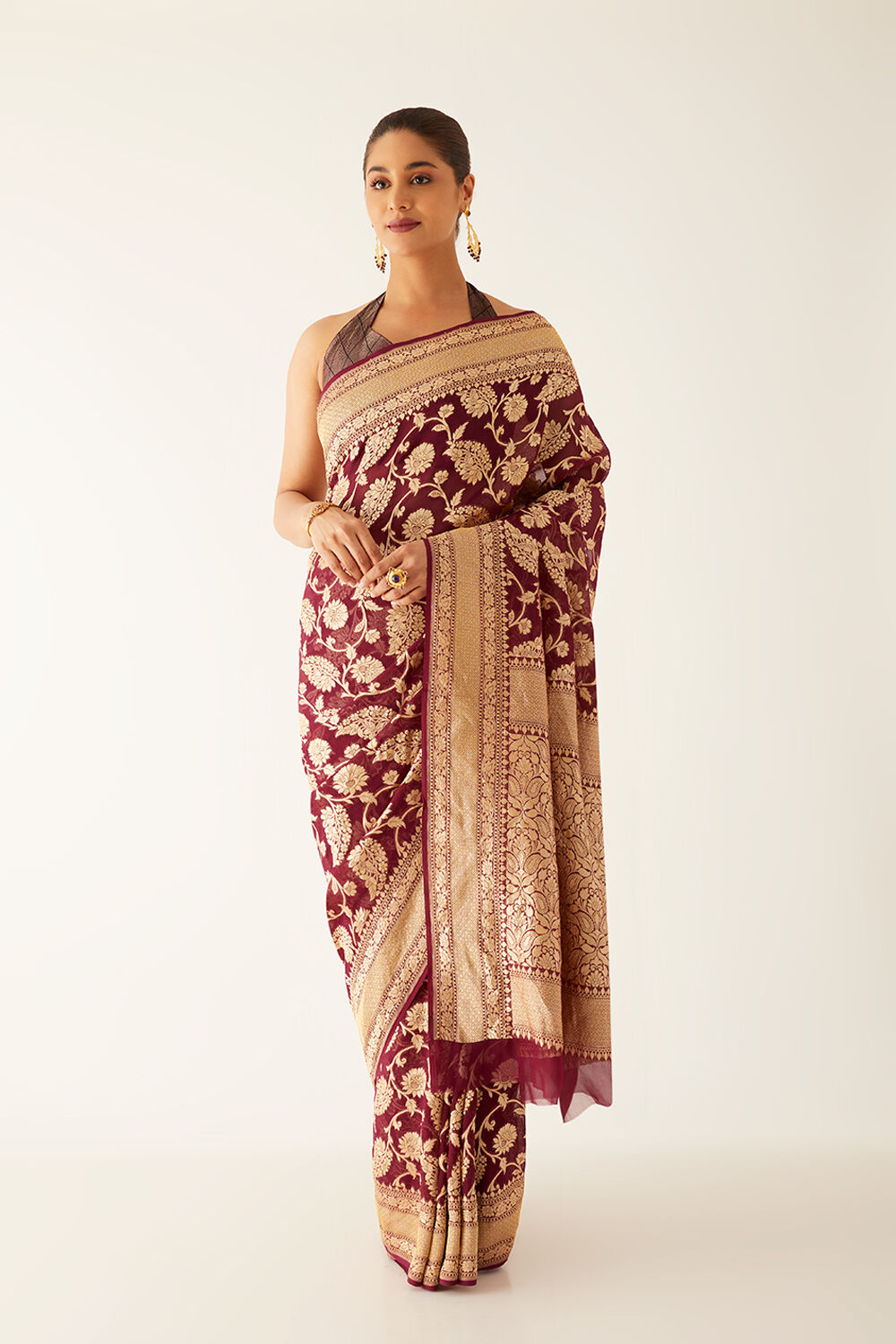 Red Pure Tissue Silk Banarasi Saree | Taneira Online Store