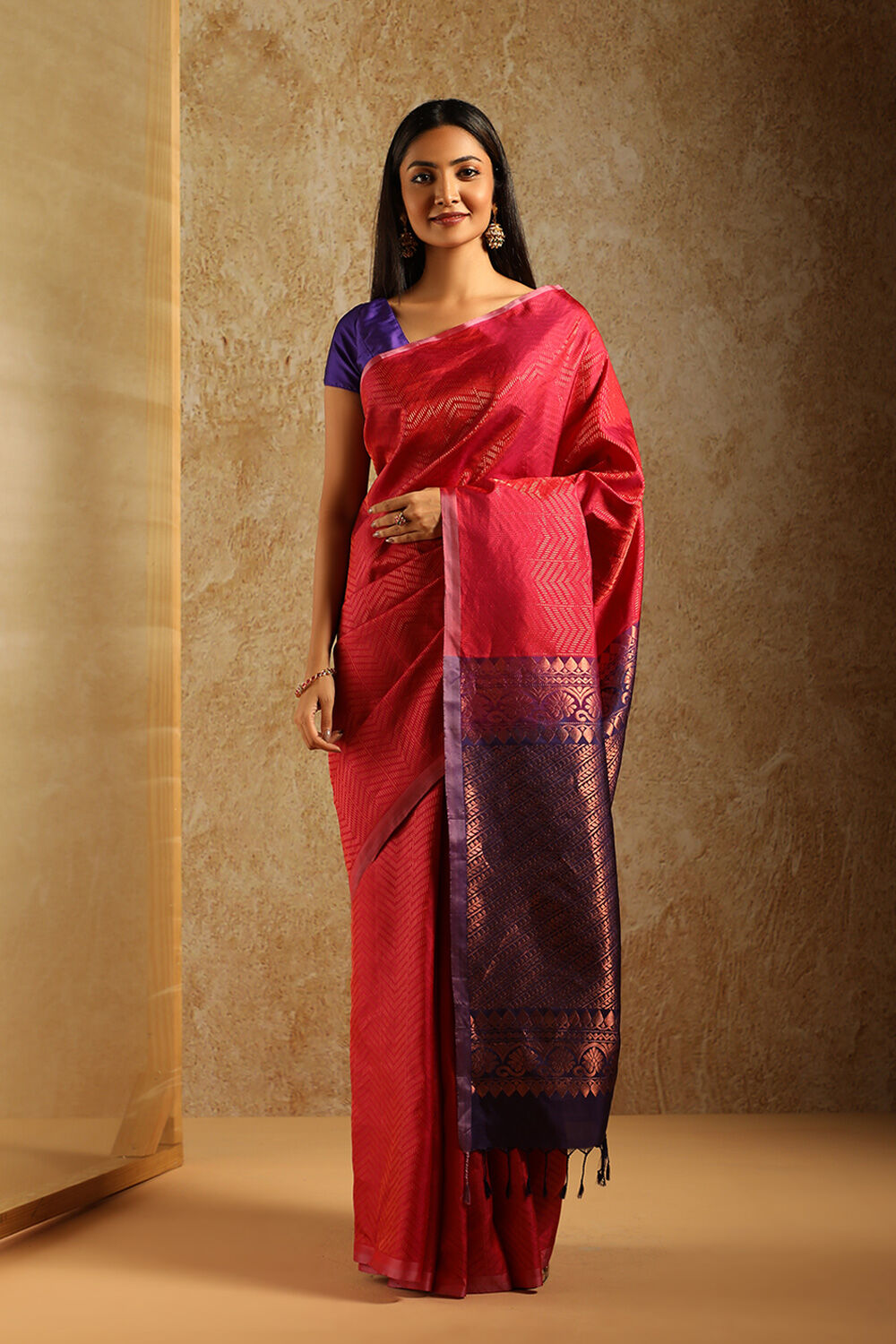 Pink Pure Soft Silk Saree | Taneira Online Store