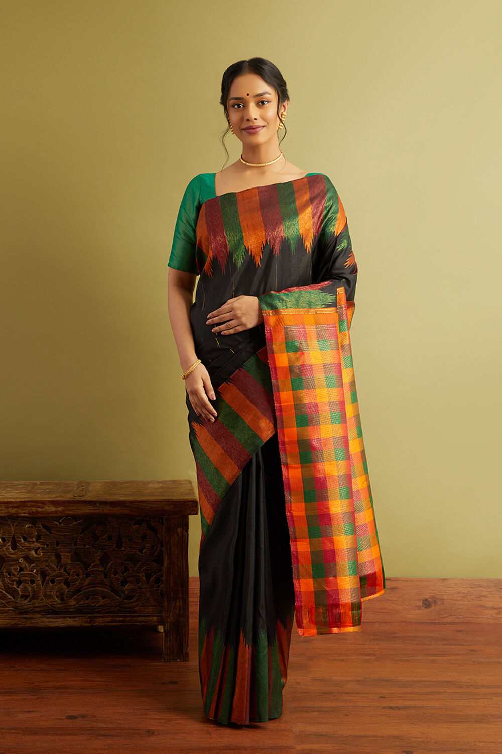 Vintage Pink 100% Pure Kanjivaram Silk Saree Zari Woven Checks Sari Craft  Fabric | eBay
