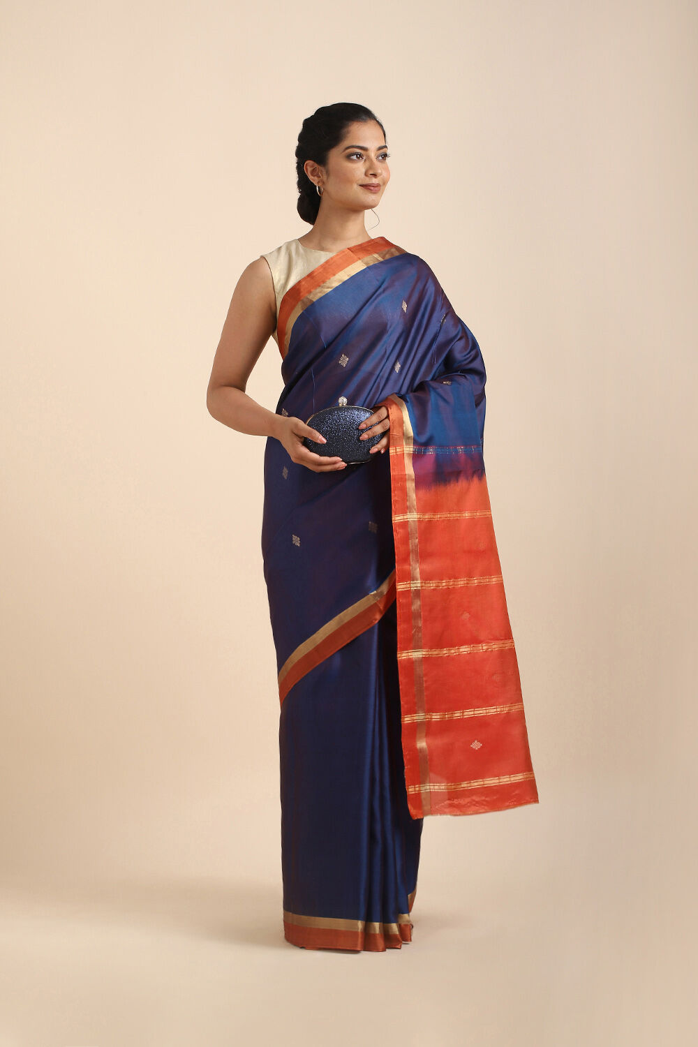 Off White Pure Silk Woven South Saree | Taneira Online Store