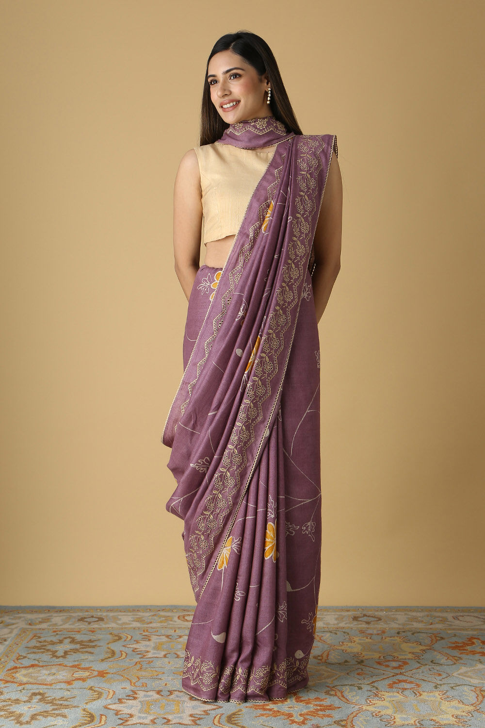 Party Wear, Traditional Purple and Violet color Raw Silk, Silk fabric Saree  : 1883701