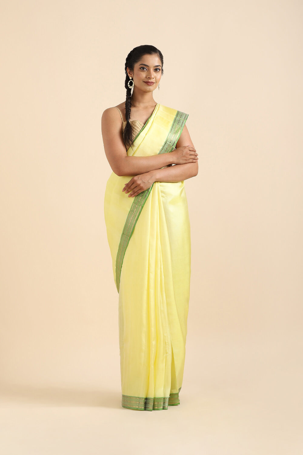 Off White Pure Silk South Saree | Taneira Online Store