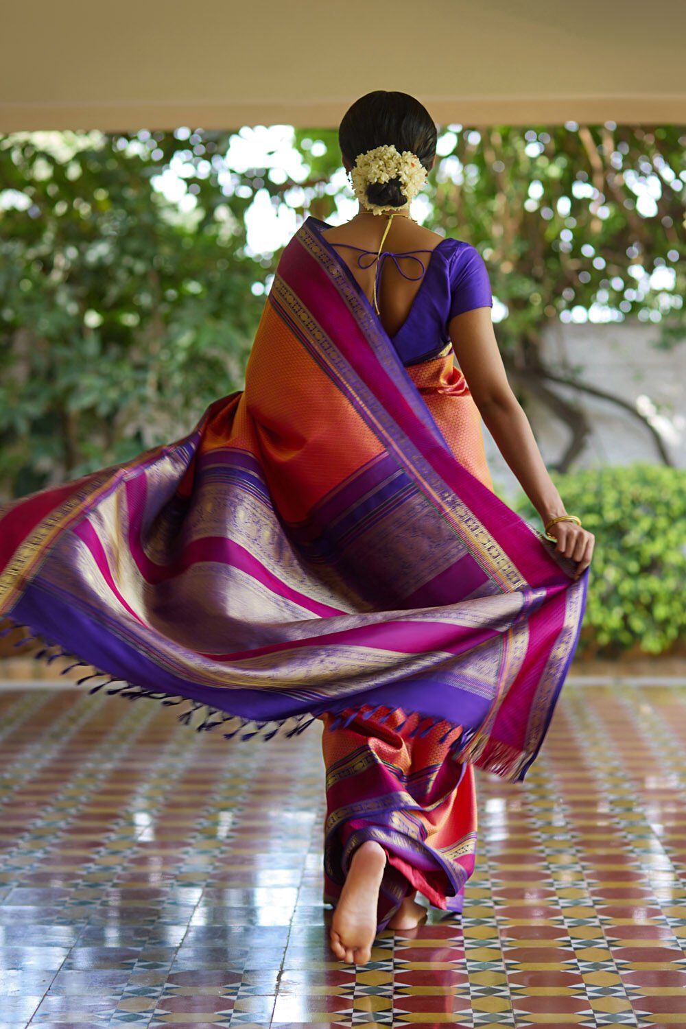 Buy Alluring Green Cotton Silk Embellished Kanjeevaram Saree With Blouse  Piece Online In India At Discounted Prices