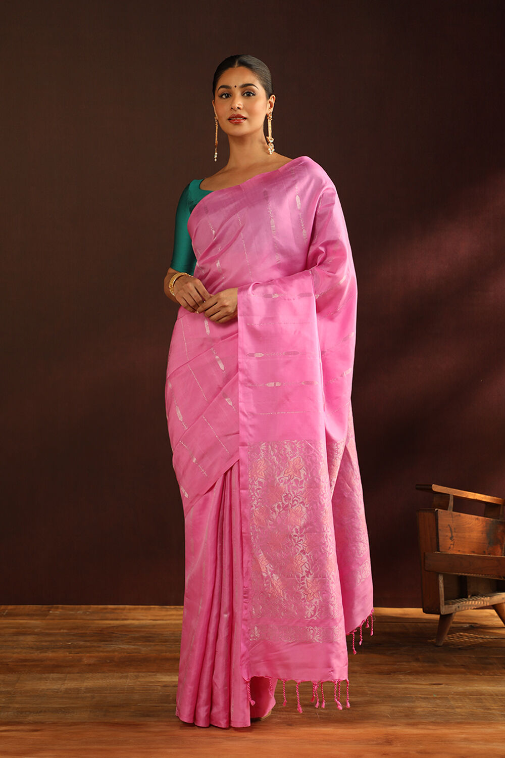 Zardozi Work Embroidered Pure Soft Silk Sarees, 6.3 m (with blouse piece)  at Rs 400/piece in Nagari